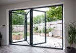 Bifold doors with a garden view for a home in Wiltshire