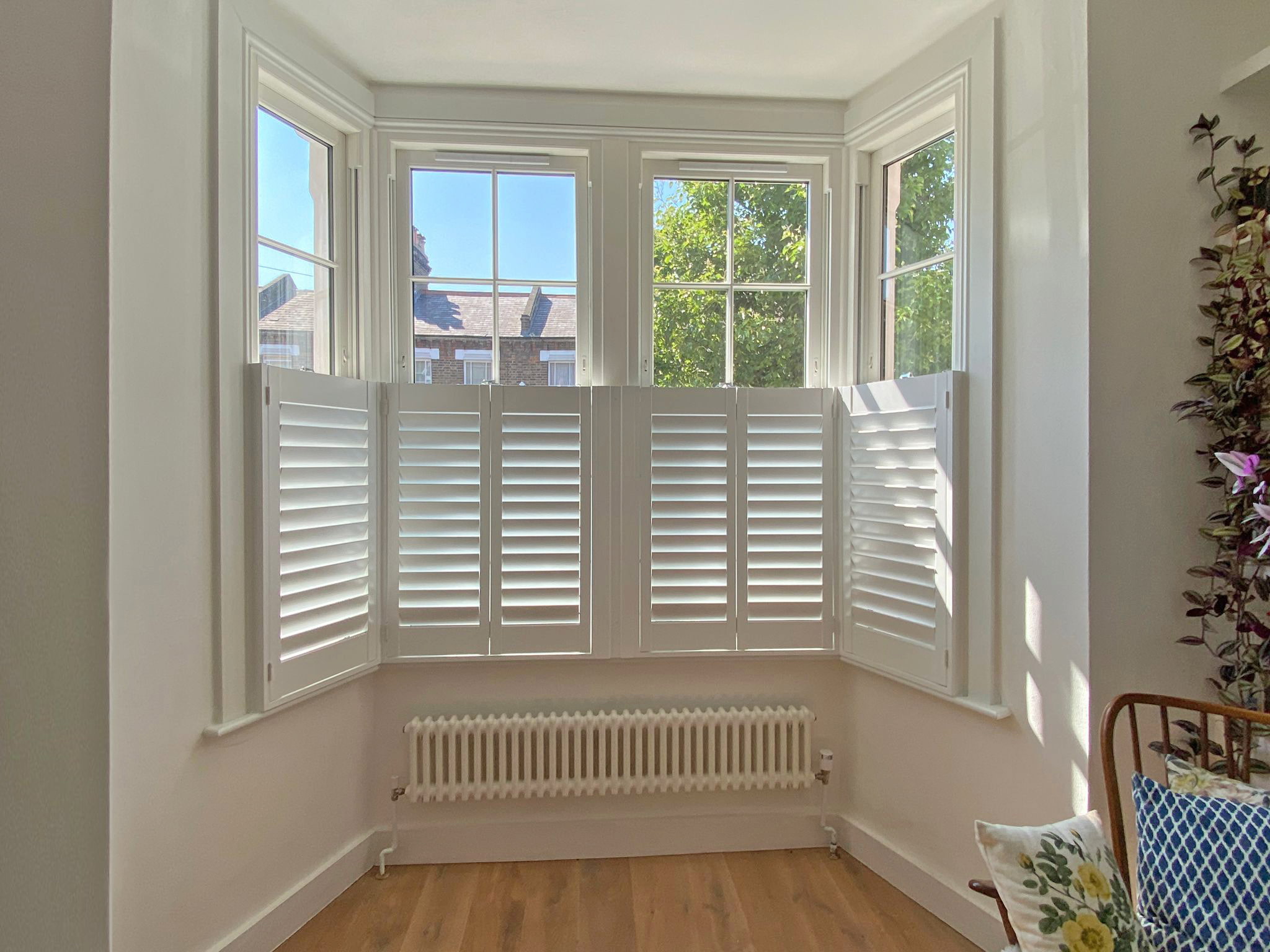 White plantation shutters for a home in Highworth.